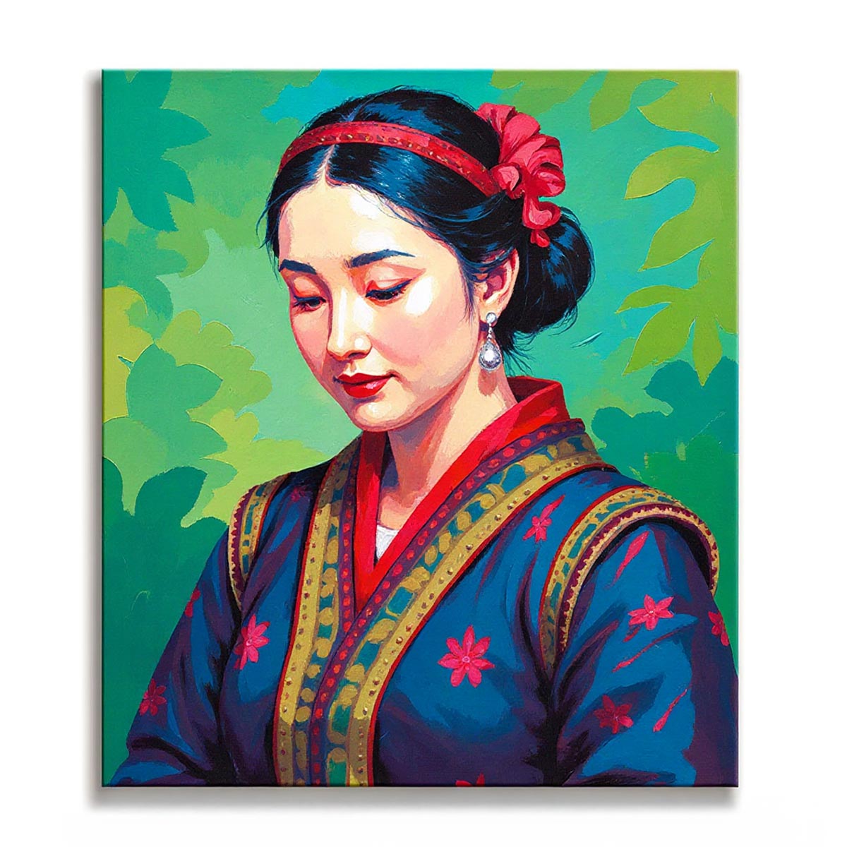Elegant Woman in Traditional Dress Paint by Numbers Kit-zoom-1