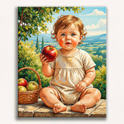 Little Girl with Apple Paint by Numbers Kit