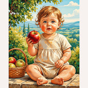 Little Girl with Apple Paint by Numbers Kit