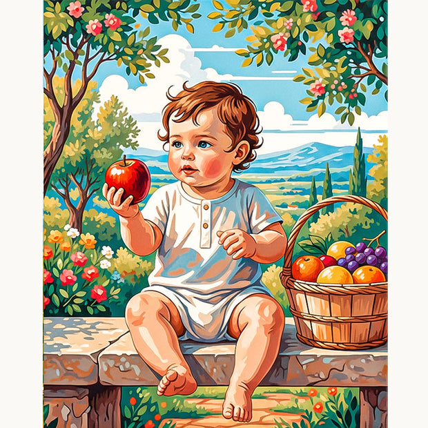 Baby with Apple Paint by Numbers Kit