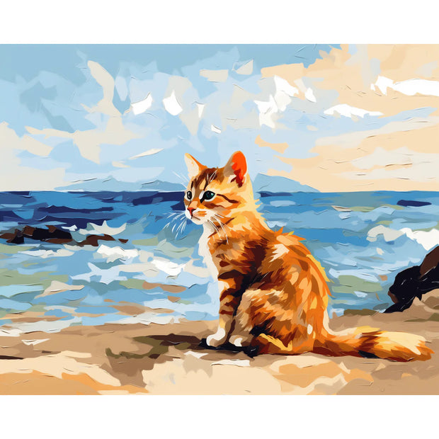 Beach Kitten Paint by Numbers Kit
