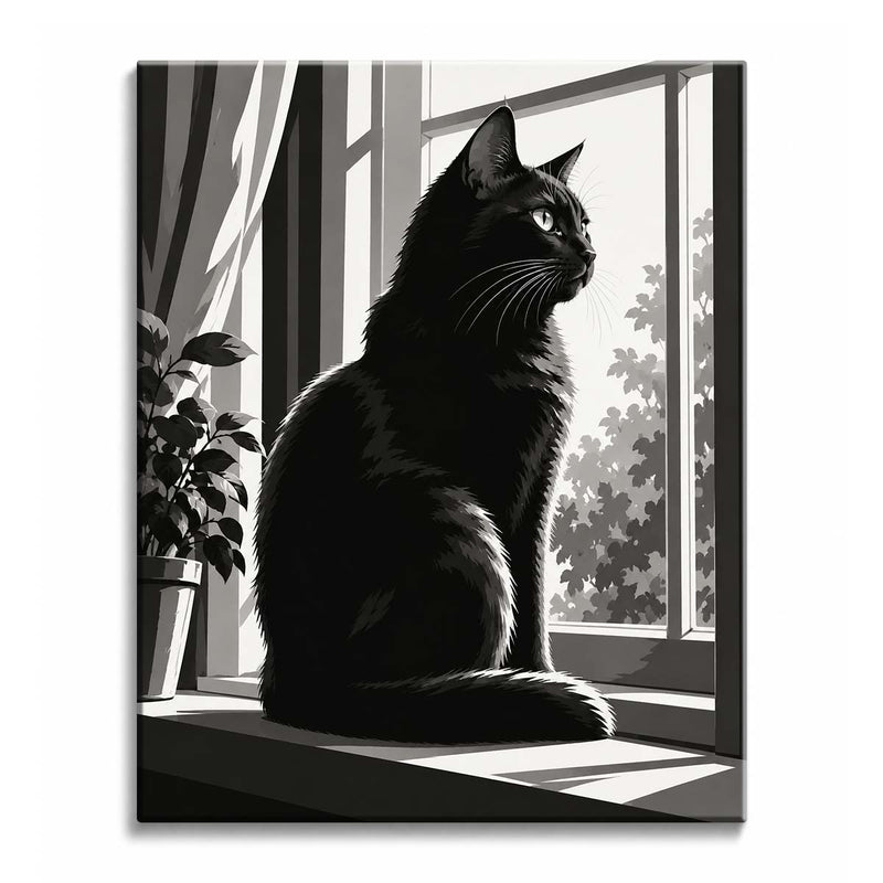 Black Cat at the Window-zoom-