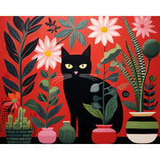 Black Cat in the Garden Paint by Numbers Kit