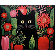 Black Cat with Red Blossoms Paint by Numbers Kit