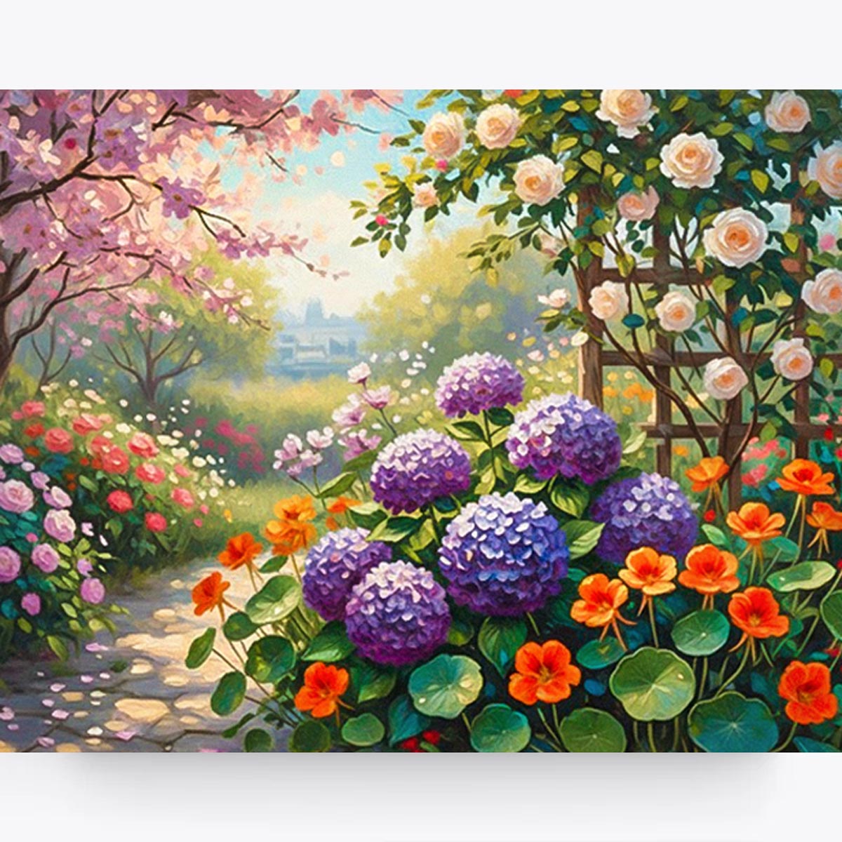 Blooming Garden Path Paint by Numbers Kit-2