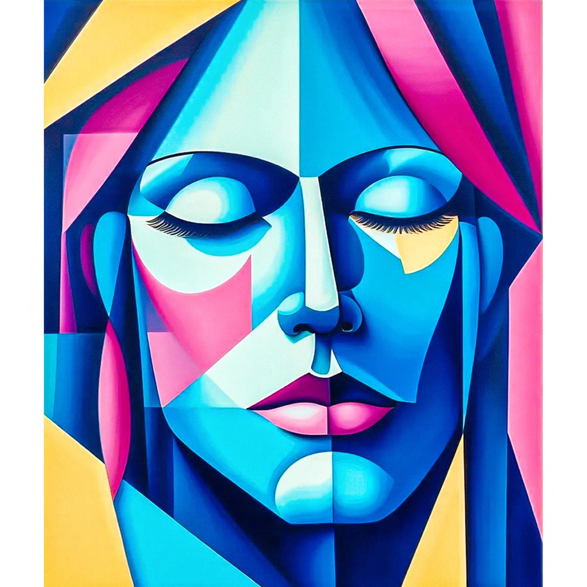 Blue Abstract Woman Paint by Numbers Kit-zoom-2