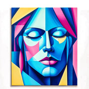 Blue Abstract Woman Paint by Numbers Kit