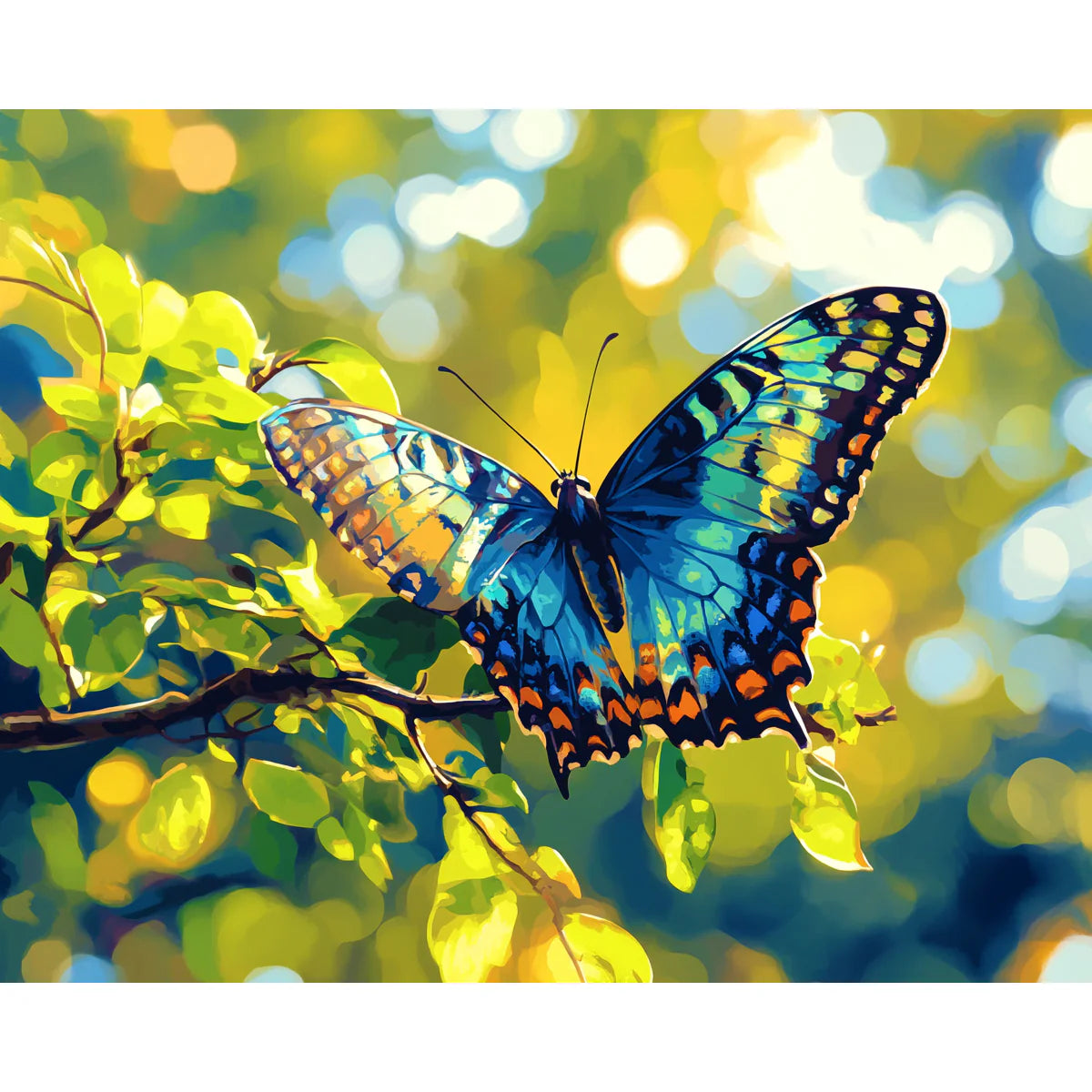 Blue Butterfly Paint by Numbers Kit-zoom-2