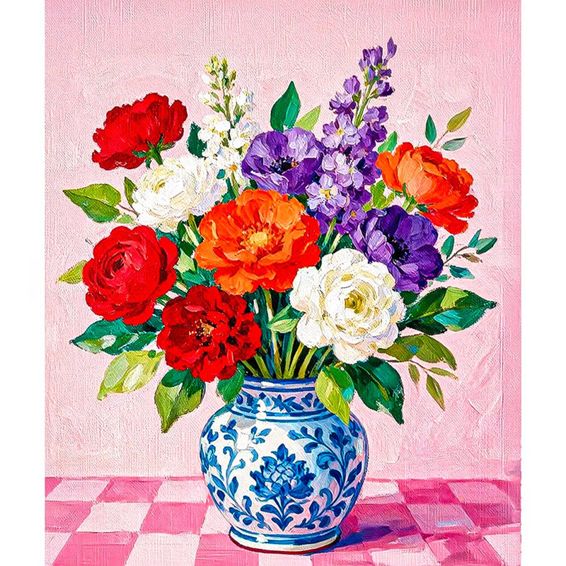 Elegant Floral Vase Paint by Numbers Kit-zoom-