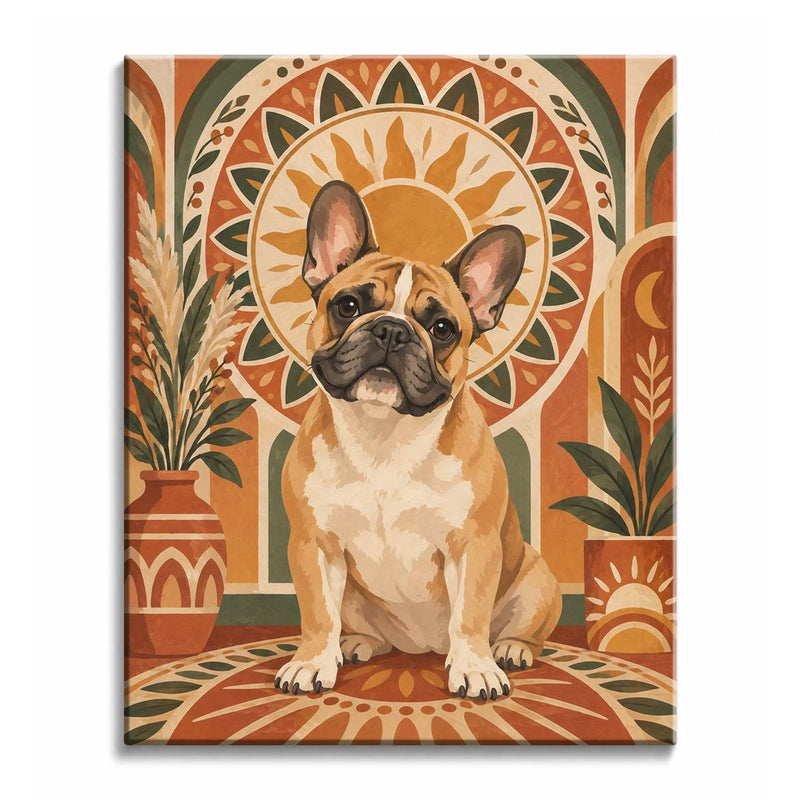 Boho French Bulldog Paint by Numbers Kit-zoom-