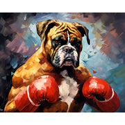 Boxer Dog with Gloves Paint by Numbers Kit