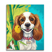 Happy Dog with Flower Paint by Numbers Kit
