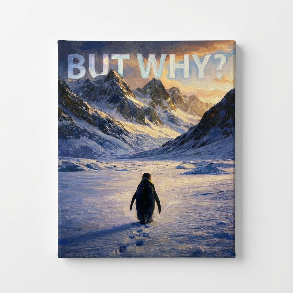 But Why? Penguin in Snowy Mountains Paint by Numbers Kit