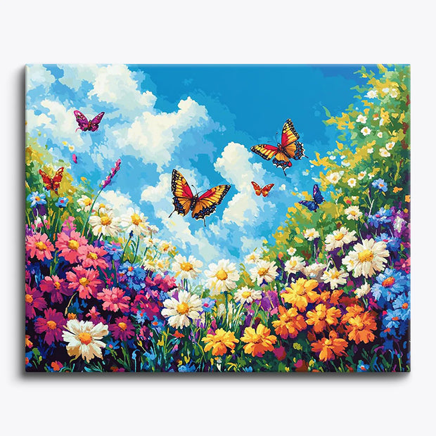 Butterflies in Bloom Paint by Numbers Kit