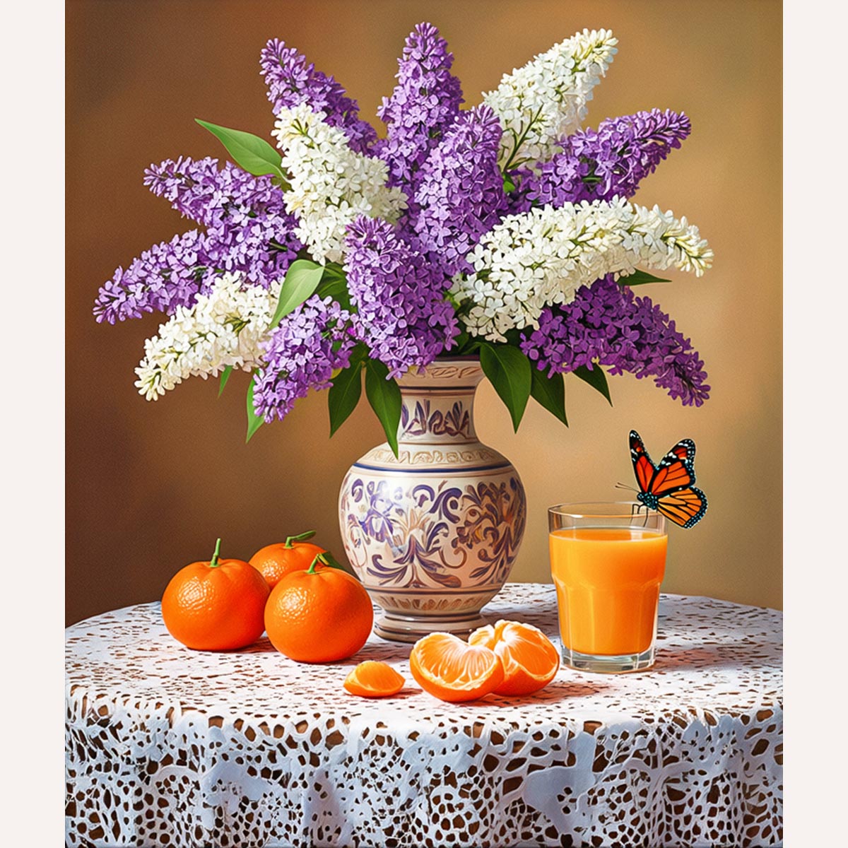 Lilacs & Oranges Still Life Paint by Numbers Kit-zoom-2