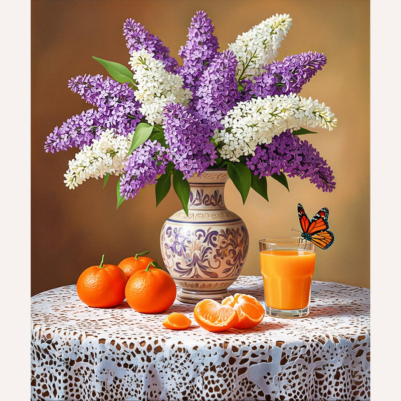Lilacs & Oranges Still Life Paint by Numbers Kit-zoom-