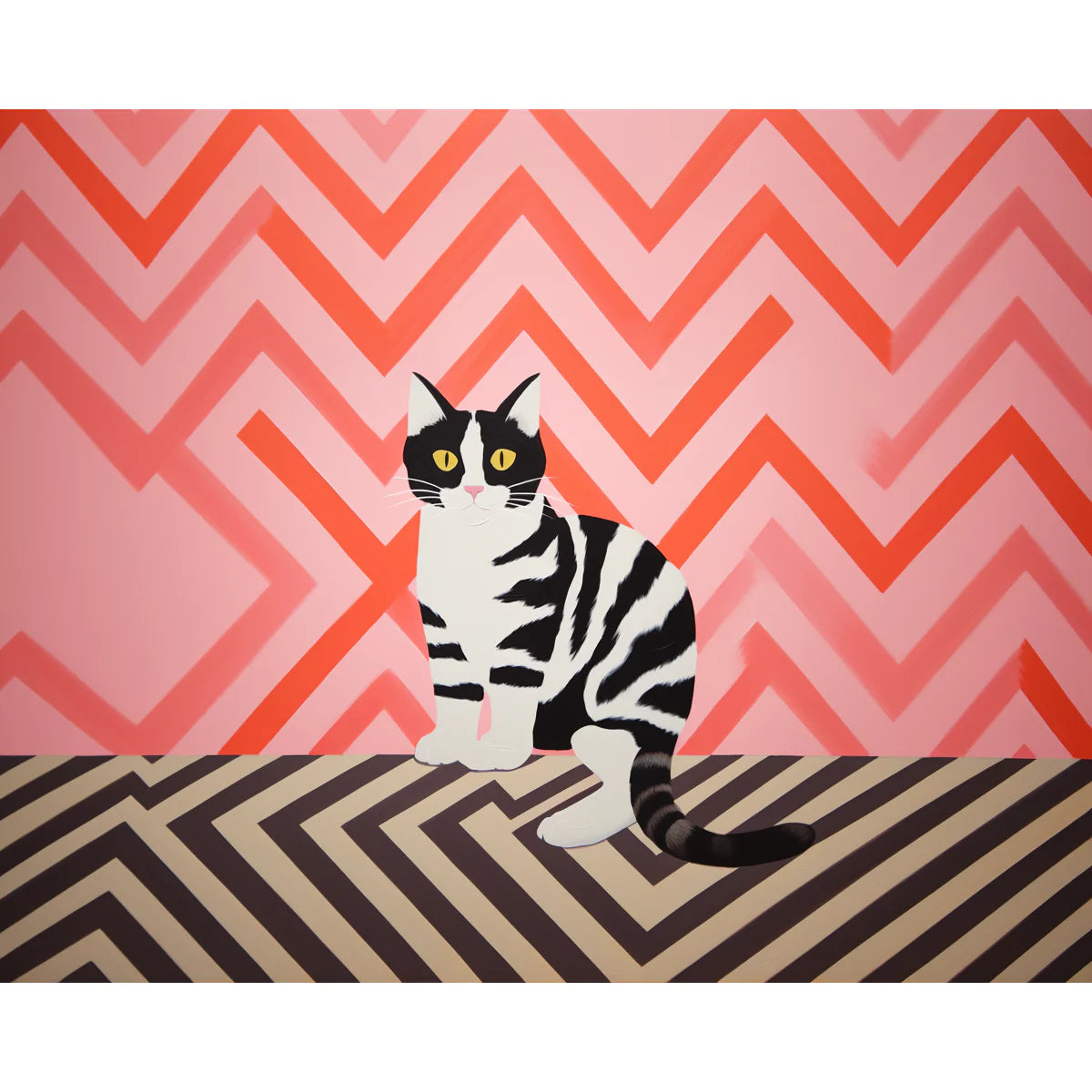 Geometric Cat Paint by Numbers Kit-2