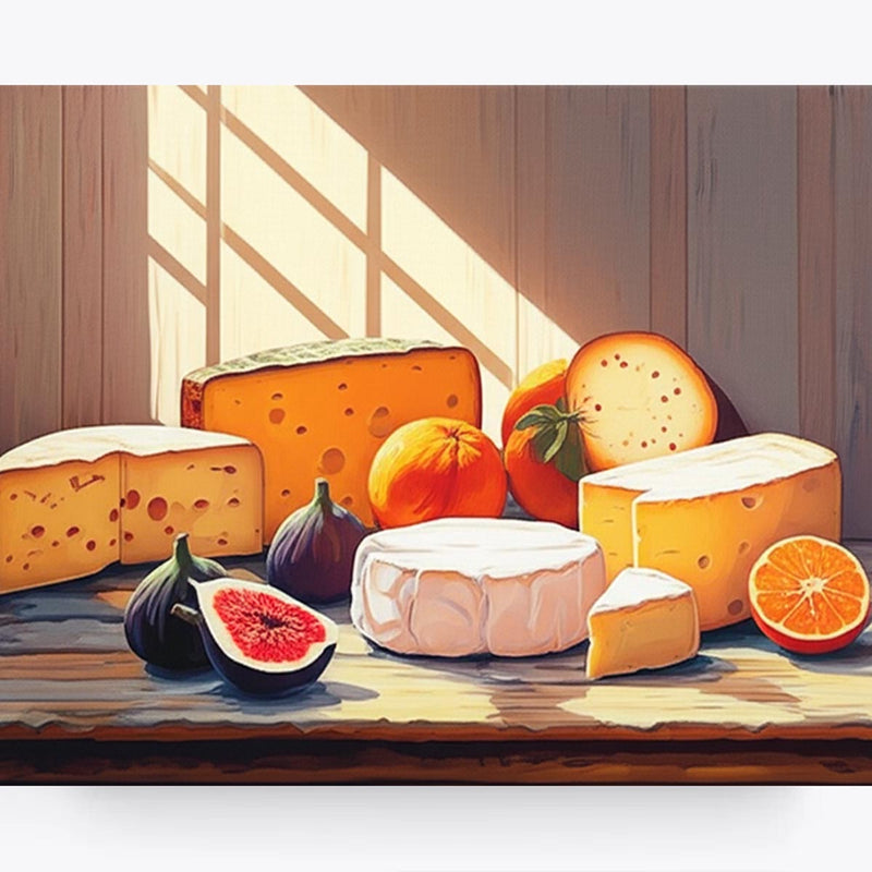 Cheese & Fruit Still Life Paint by Numbers Kit-zoom-