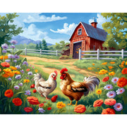 Chickens at the Barnyard Paint by Numbers Kit