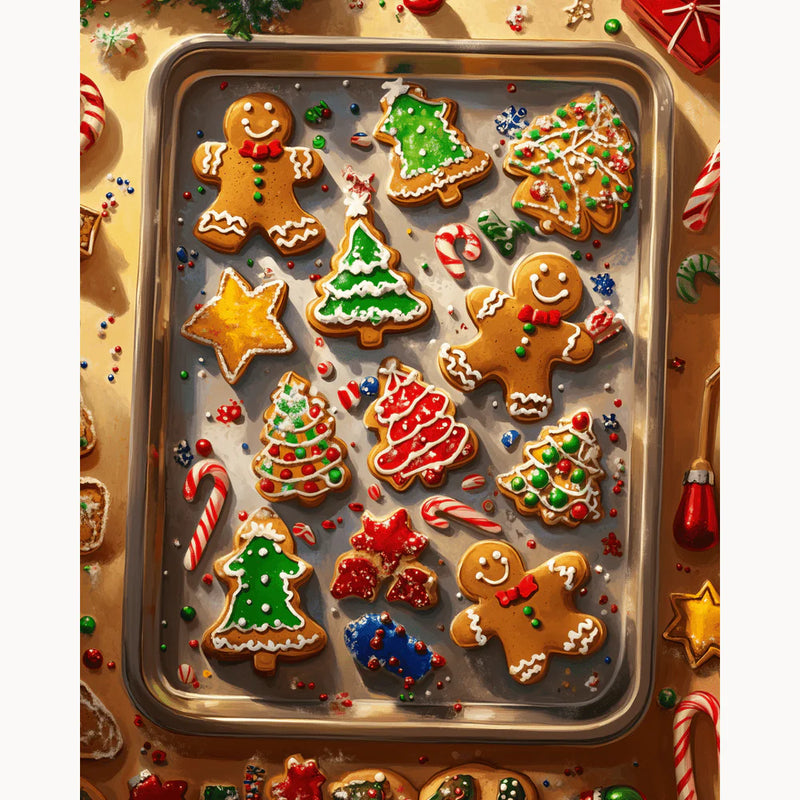 Christmas Cookies Paint by Numbers Kit-zoom-