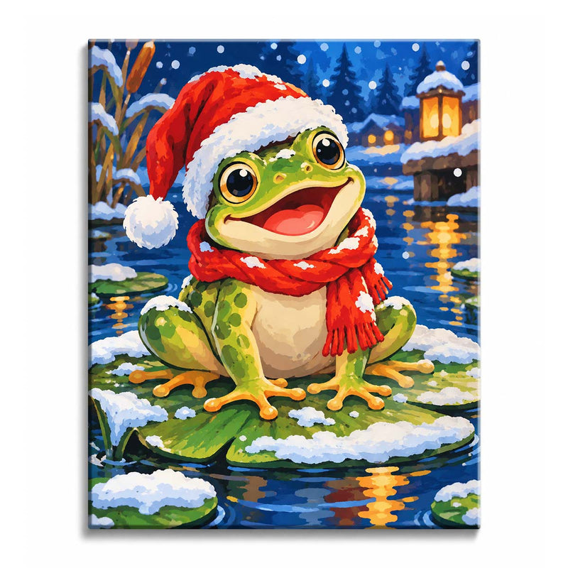 Christmas Frog Paint by Numbers Kit-zoom-