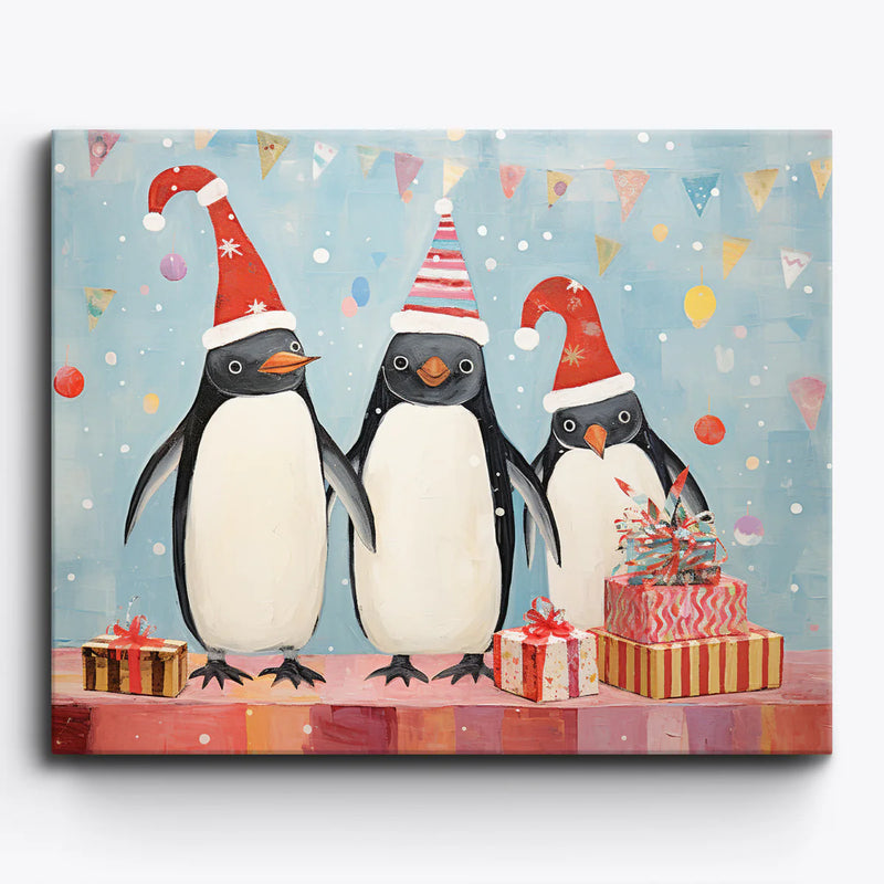 Christmas Penguins Paint by Numbers Kit-zoom-