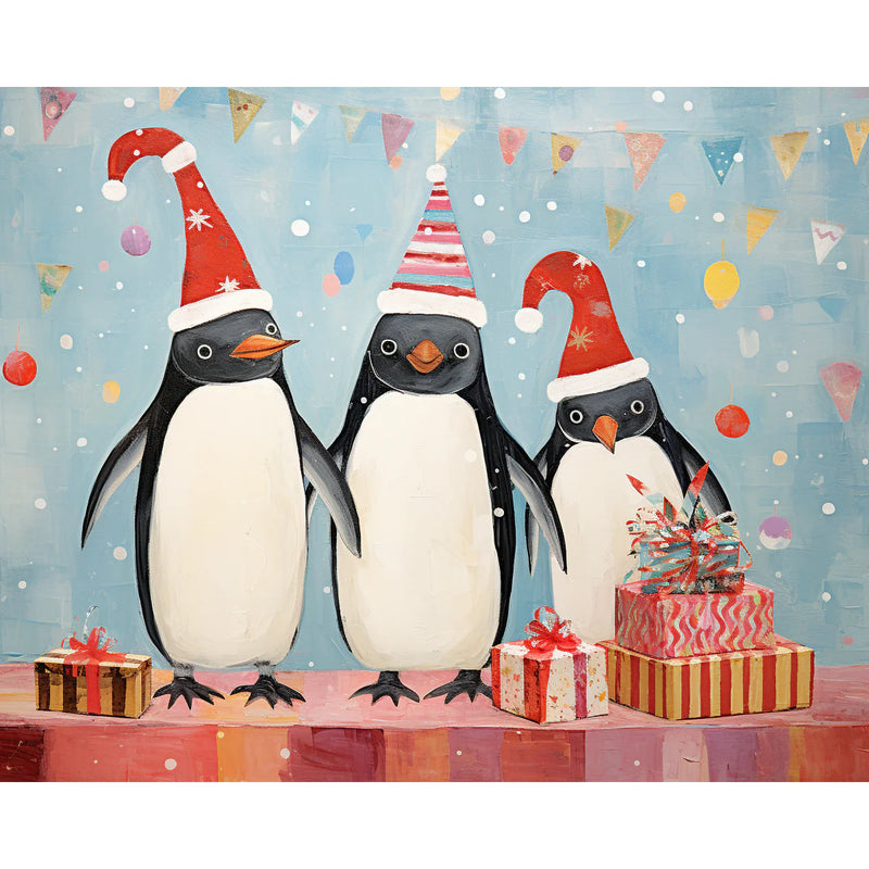 Christmas Penguins Paint by Numbers Kit-zoom-