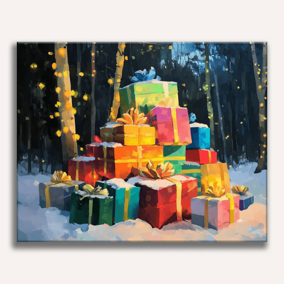 Christmas Presents in the Snow Paint by Numbers Kit-1