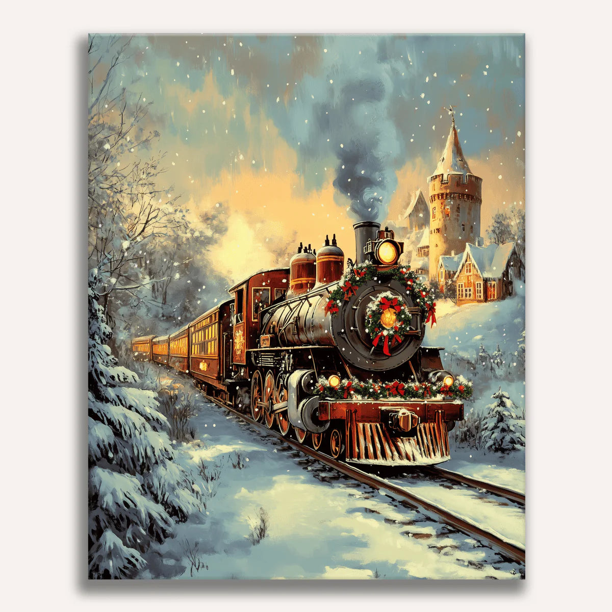 Christmas Train Paint by Numbers Kit-zoom-1