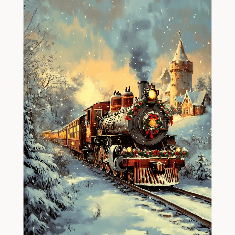 Christmas Train Paint by Numbers Kit-2