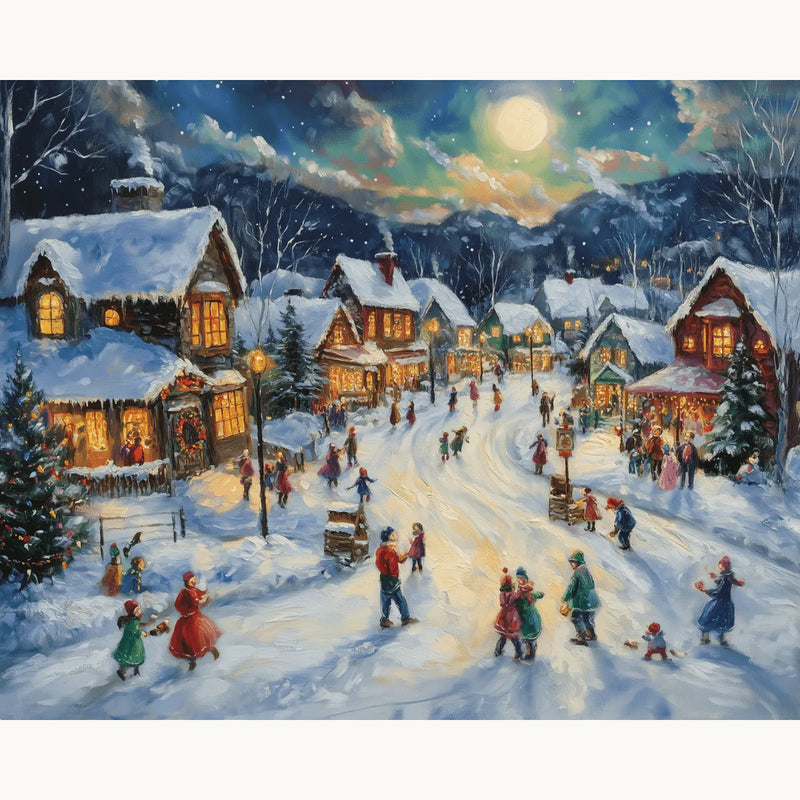 Christmas Village Paint by Numbers Kit-zoom-