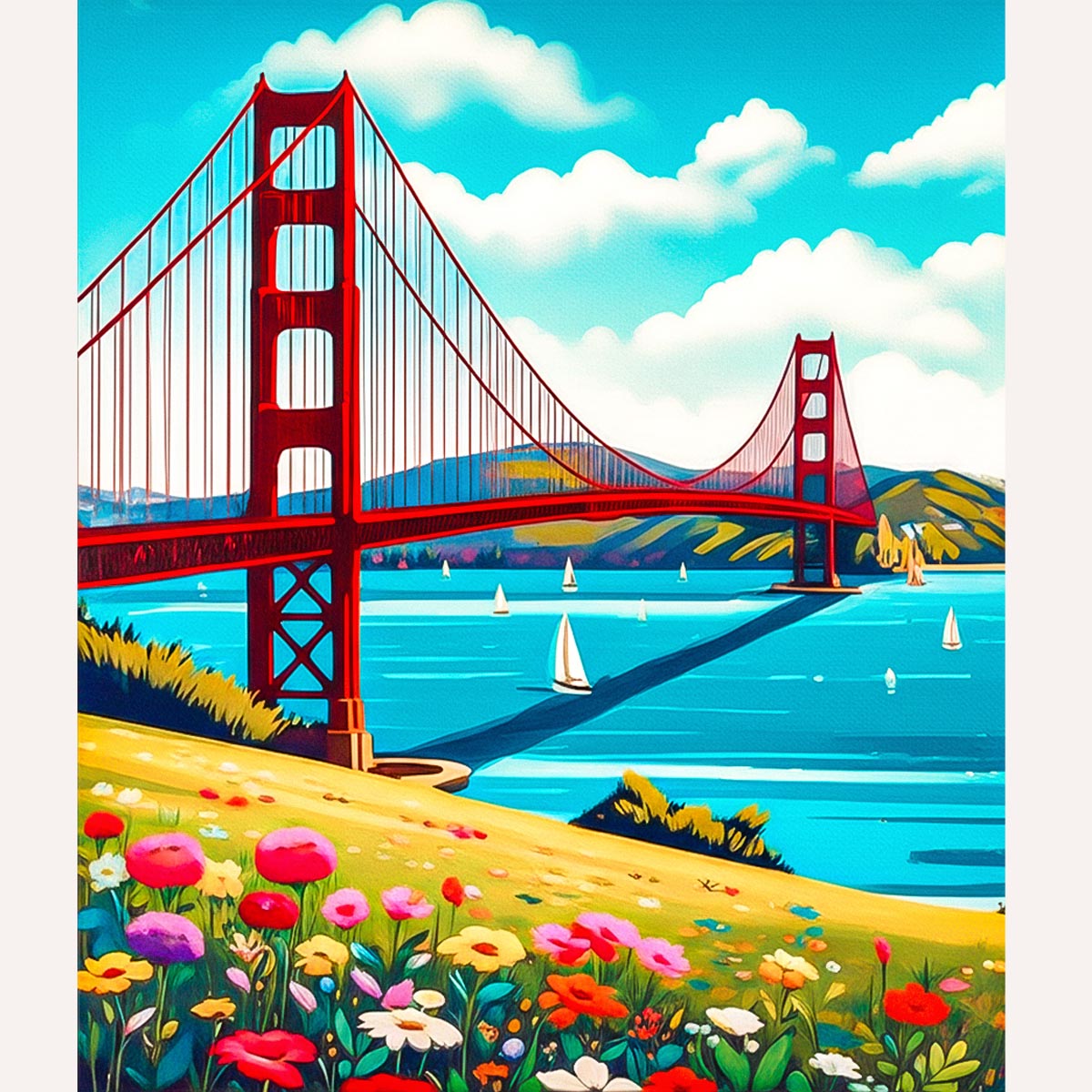 Golden Gate Bridge Paint by Numbers Kit-zoom-2