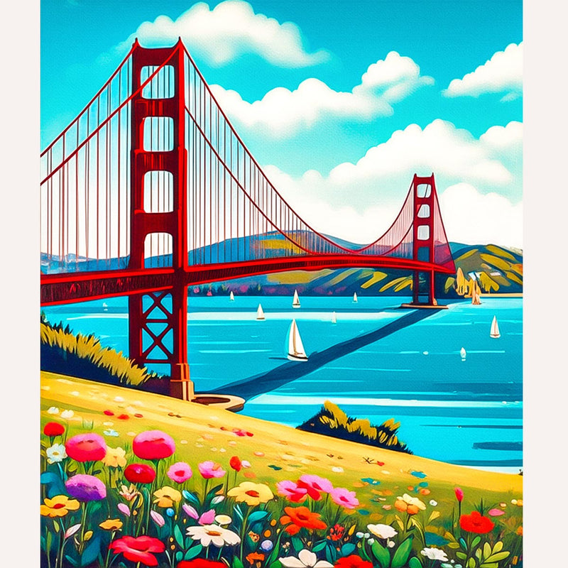 Golden Gate Bridge Paint by Numbers Kit-zoom-