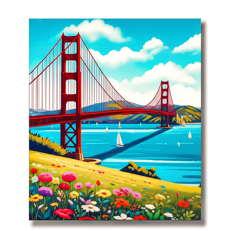 Golden Gate Bridge Paint by Numbers Kit-zoom-