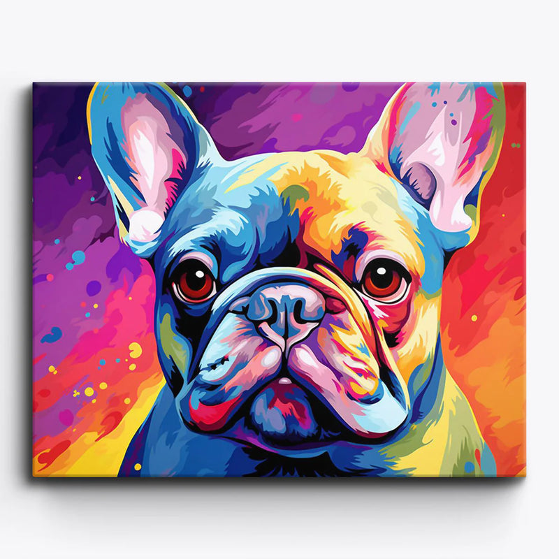 Colorful Bulldog Paint by Numbers Kit-zoom-