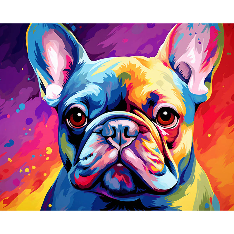 Colorful Bulldog Paint by Numbers Kit-zoom-
