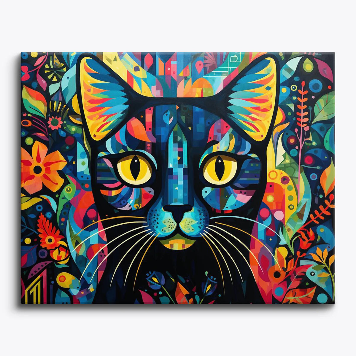 Colorful Cat Abstract Paint by Numbers Kit-zoom-1