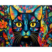 Colorful Cat Abstract Paint by Numbers Kit