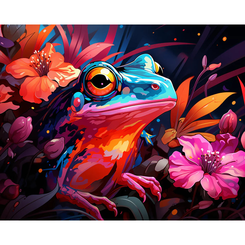 Colorful Frog Paint by Numbers Kit-zoom-