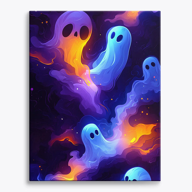 Colorful Ghosts Paint by Numbers Kit