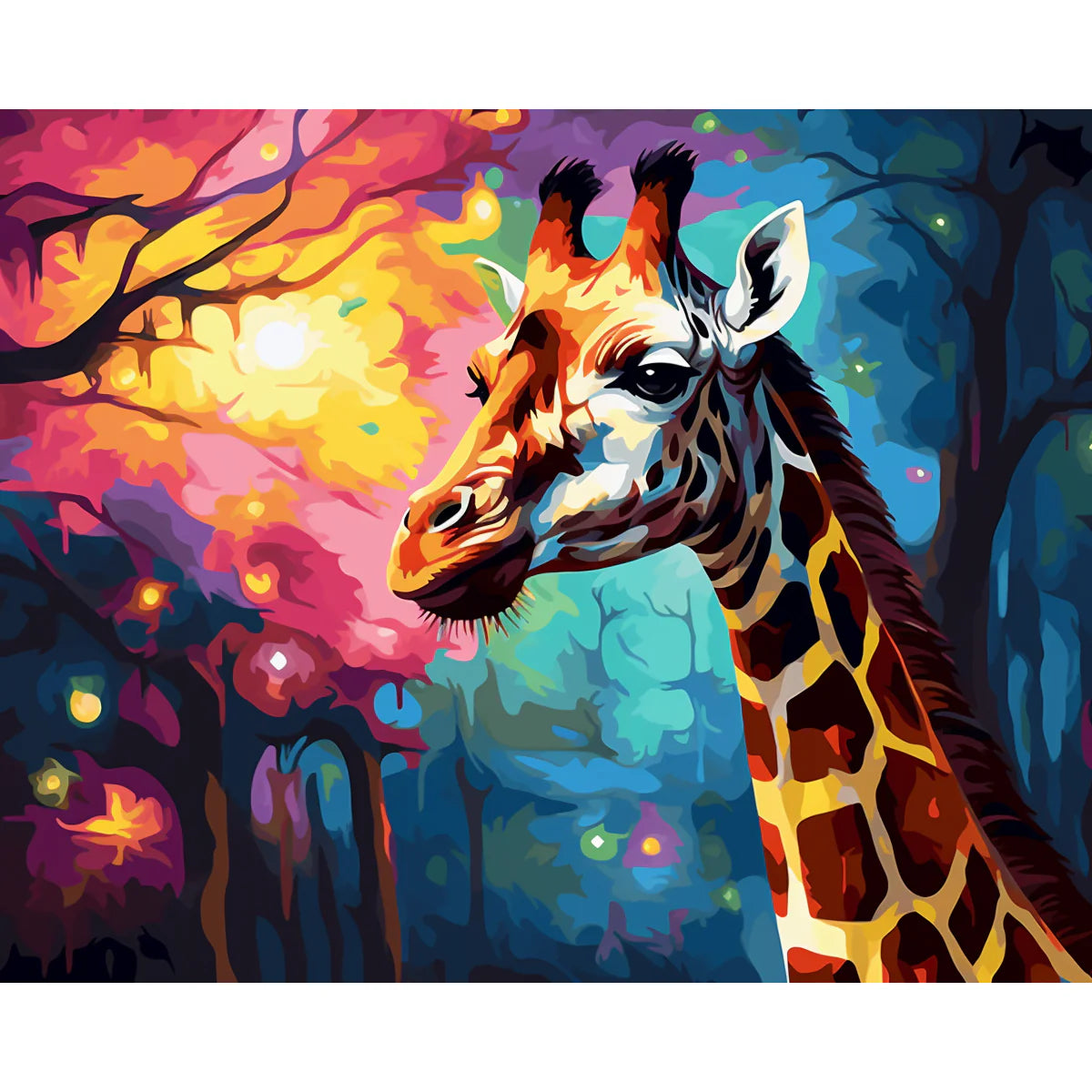 Colorful Giraffe Paint by Numbers Kit-zoom-2