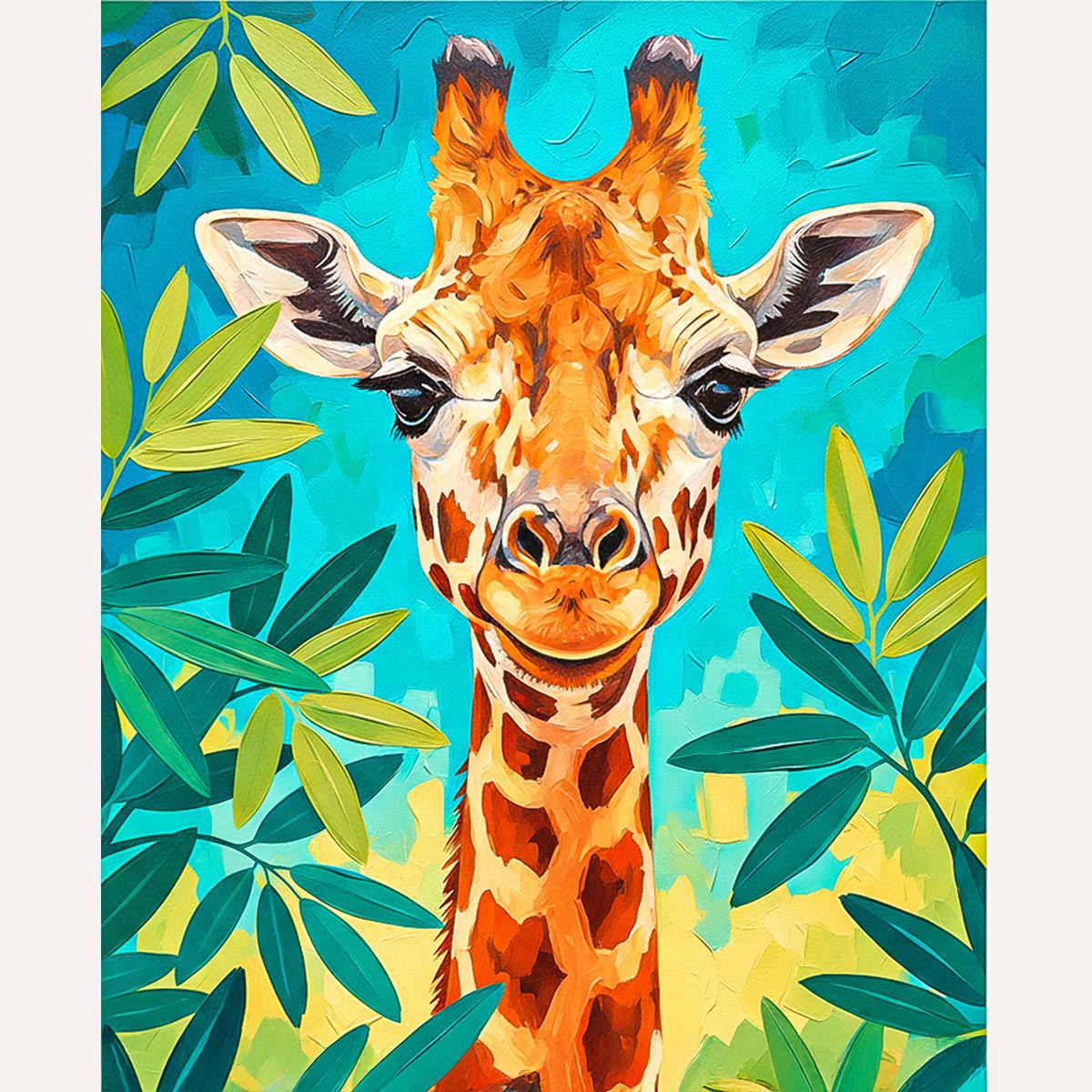 Colorful Giraffe Portrait Paint by Numbers Kit-zoom-2