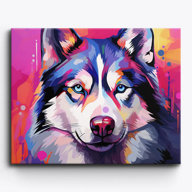 Colorful Husky Paint by Numbers Kit