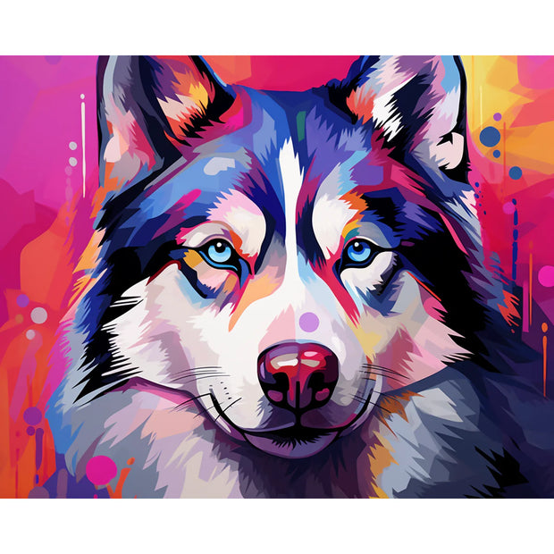 Colorful Husky Paint by Numbers Kit