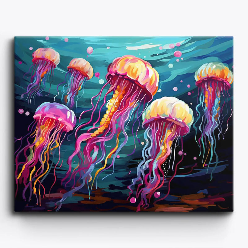 Colorful Jellyfish Paint by Numbers Kit-zoom-