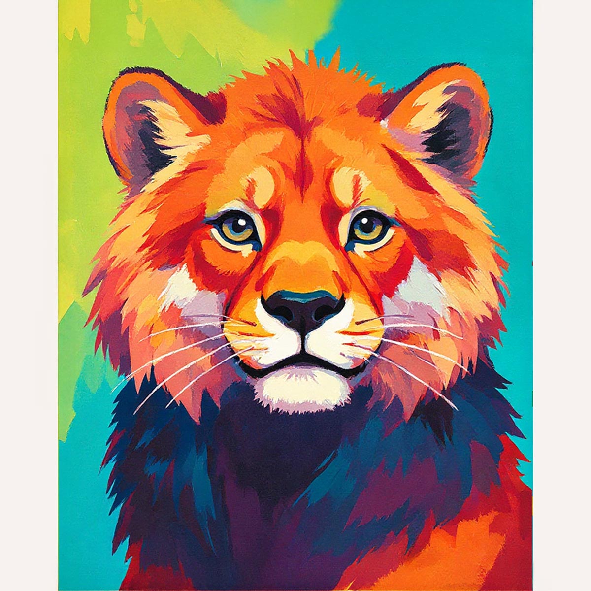 Colorful Lion Portrait Paint by Numbers Kit-zoom-2
