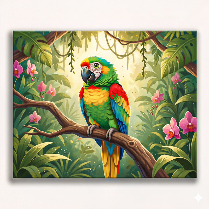 Tropical Parrot Paint by Numbers Kit-zoom-