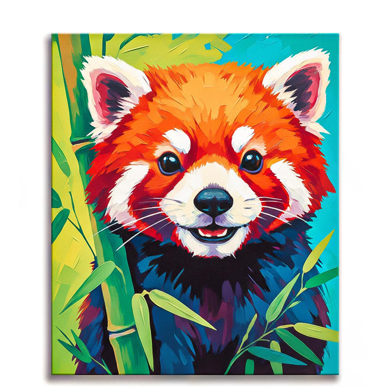 Colorful Red Panda Paint by Numbers Kit-zoom-