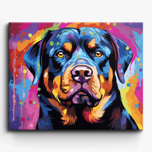 Colorful Rottweiler Paint by Numbers Kit