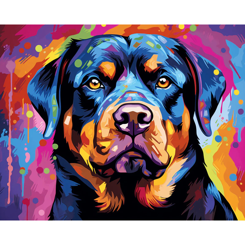 Colorful Rottweiler Paint by Numbers Kit-zoom-